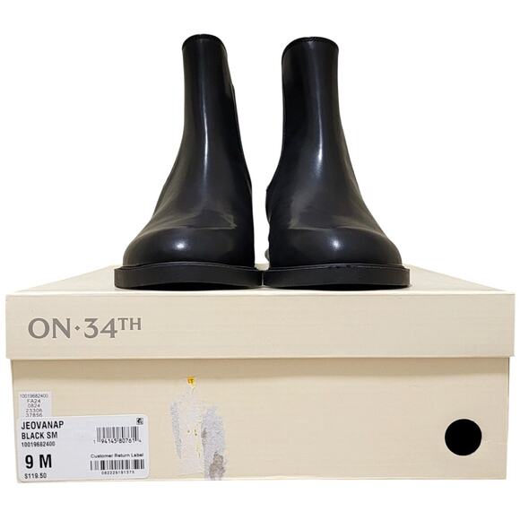 On 34th Women Jeovana Pearl Heeled Chelsea Boots Size US 9M Black Faux Leather - Picture 4 of 4